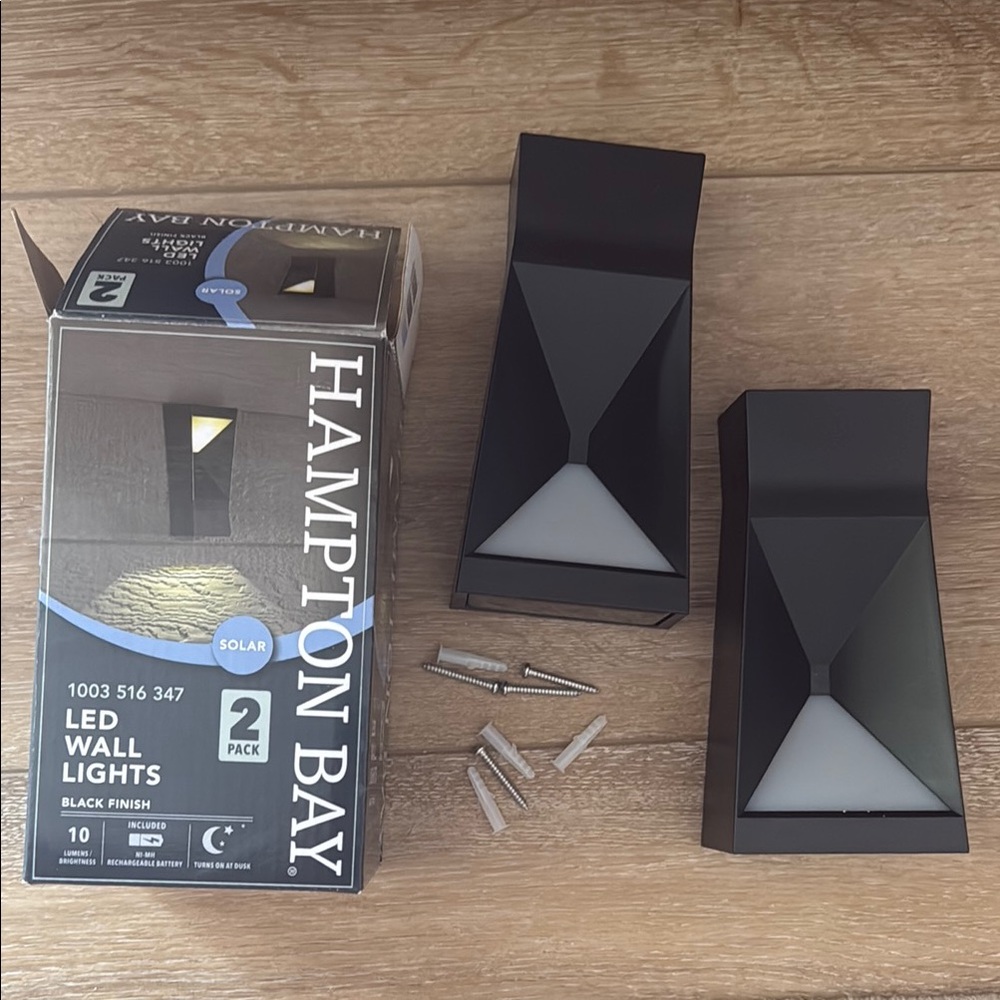 Hampton Bay Black LED Wall Lights - 2 Pack